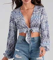 Greek Islands Tie-Front Top