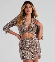 Trendy Babe Tie-Front Crop Top