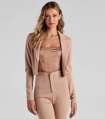 Office Ponte Crop Blazer