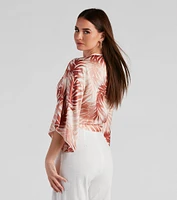 Out Sailing Satin Tie-Front Top