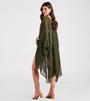 Arrived Style Chiffon Sheer Kimono