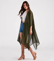 Arrived Style Chiffon Sheer Kimono