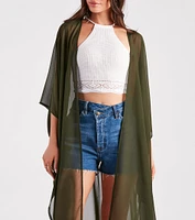 Arrived Style Chiffon Sheer Kimono