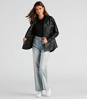 Trendsetting Vibes Faux Leather Shacket