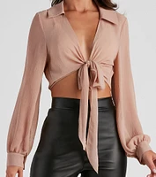 Chic Style Moves Tie-Front Top