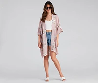 Blissful Blooms Crepe Floral Kimono