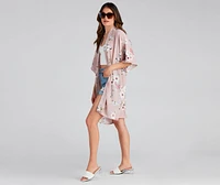 Blissful Blooms Crepe Floral Kimono