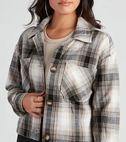 Chill Temps Plaid Crop Shacket