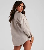 Cool Layers Woven Oversized Shacket