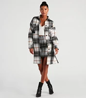 Best Match Plaid Longline Shacket