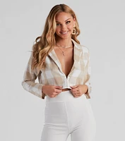 Girl On The Run Plaid Crop Blazer