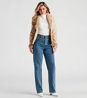 Utterly Fab Faux Fur Leather Blazer
