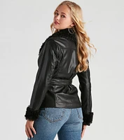 Utterly Fab Faux Fur Leather Blazer