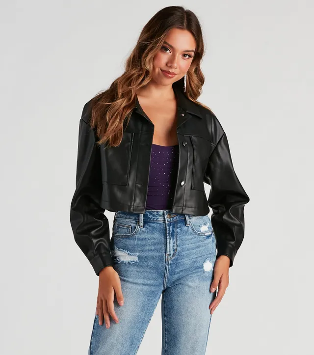 Trendsetting Vibes Faux Leather Shacket