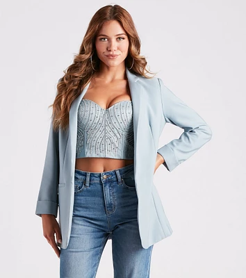 Best Office Woven Boyfriend Blazer