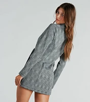 Things To Do Ponte Plaid Blazer Dress