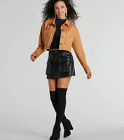 Open Road Button Up Faux Suede Shacket