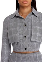 Plaid Attractive Cropped Jacket