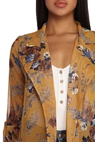 Floral Beauty Chiffon Trench