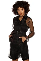 Sheer Organza Trench Coat
