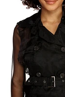 Sheer Organza Trench Coat