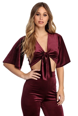 Slaying Velvet Crop Top