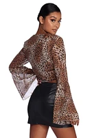 On The Prowl Tie Front Top