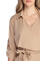 Day Chic Draped Trench Coat
