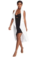 Drape Front Tie Waist Vest