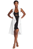Drape Front Tie Waist Vest