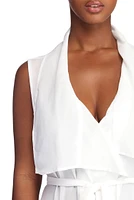 Drape Front Tie Waist Vest