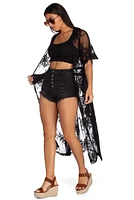 Tie Waist Lace Duster