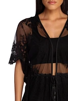 Tie Waist Lace Duster