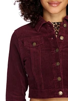 Cropped Corduroy Button Up Jacket