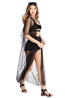 Mesh Illusion Kimono Duster