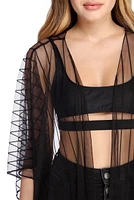 Mesh Illusion Kimono Duster
