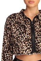 Wild One Leopard Cropped Jacket