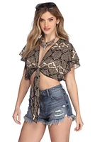 Boho Vibes Tie Front Top