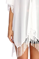 Embroidered Fringe Kimono