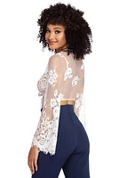Tied With Lace Crop Top