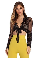 Tied With Lace Crop Top