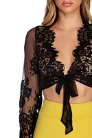 Tied With Lace Crop Top
