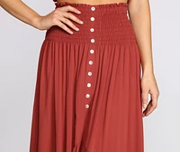 Dreamy Boho Ruffle Hem Maxi Skirt