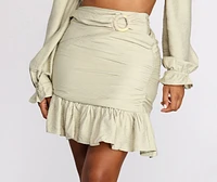 Endless Summer O-Ring Ruffle Hem Mini Skirt
