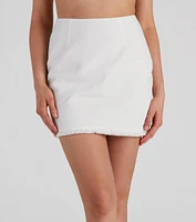 Social Linen Fringe Mini Skirt