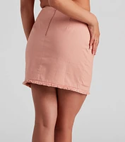 Social Linen Fringe Mini Skirt