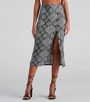 Challis Boho Slit Midi Skirt