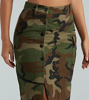 Commander Cute Camouflage Cargo Maxi Skirt