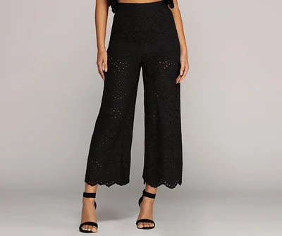 Eyelets On You Culotte Pants