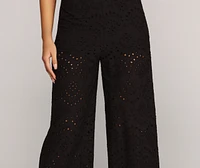 Eyelets On You Culotte Pants